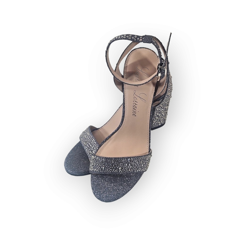 Lauren Larraine - Women's Heels - Pewter - Size 8.5 - Rhinestones - Formal